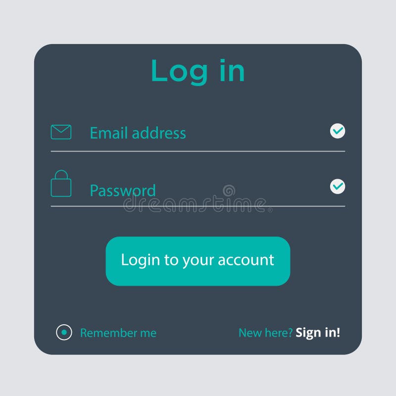 Login Form Login Page Sign In From Web Ui Vector Design Stock Vector