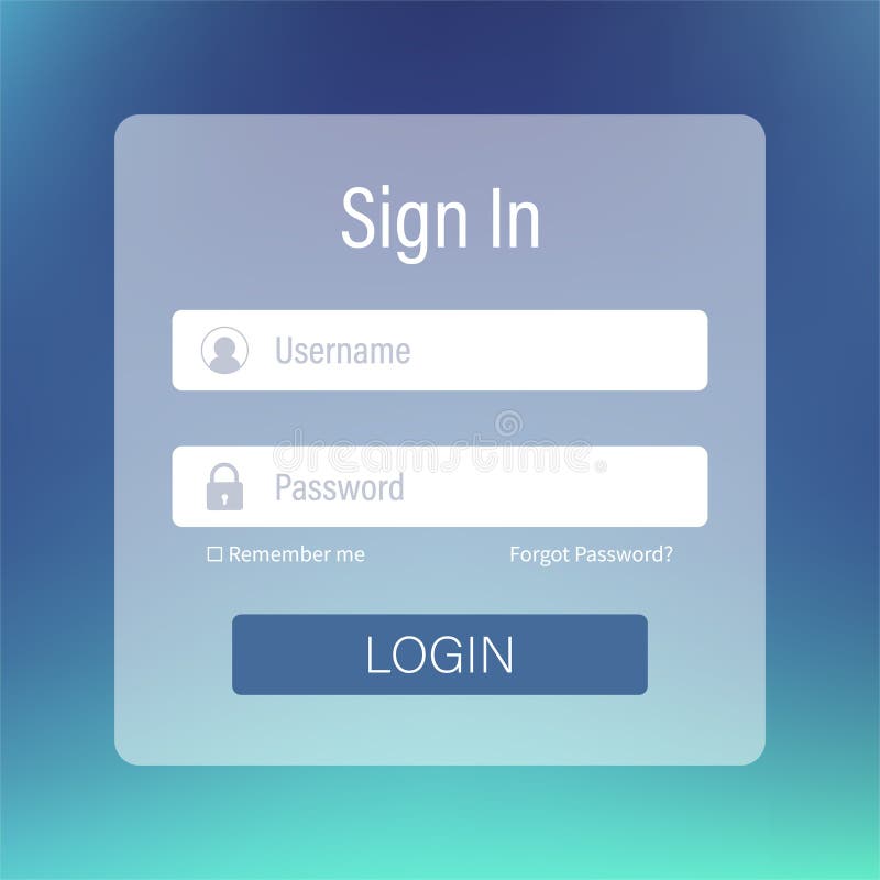 Login Form Page Website Ui Vector Elements Vector Stock Illustration