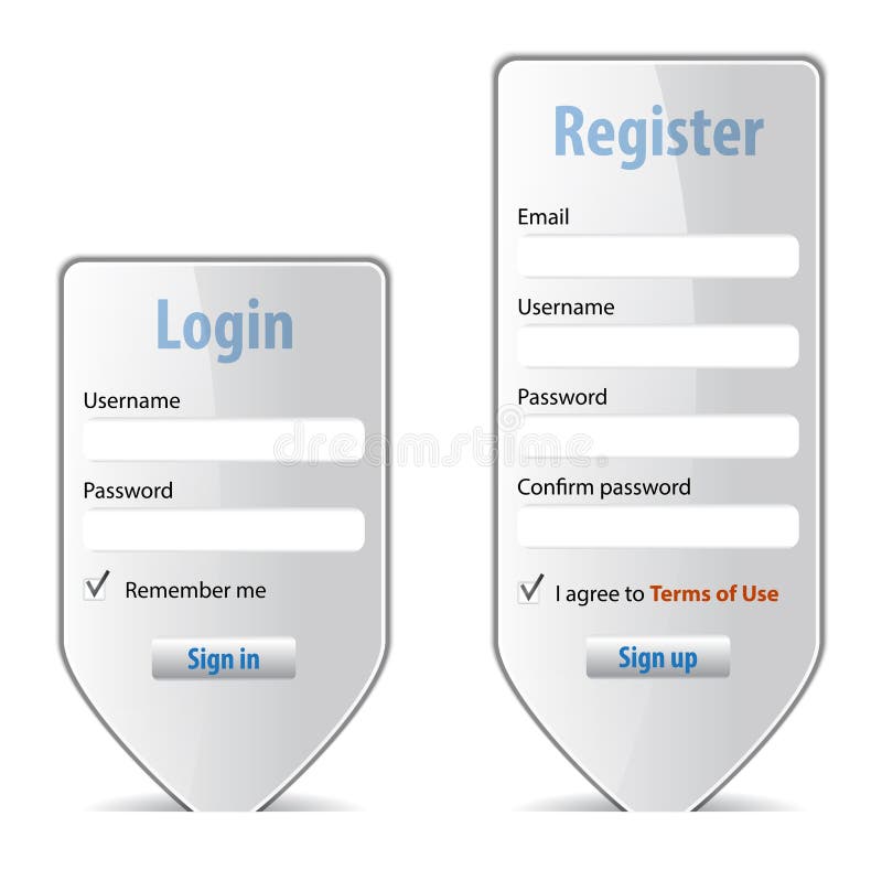 Vector Login Form Template Stock Illustrations 4987 Vector Login