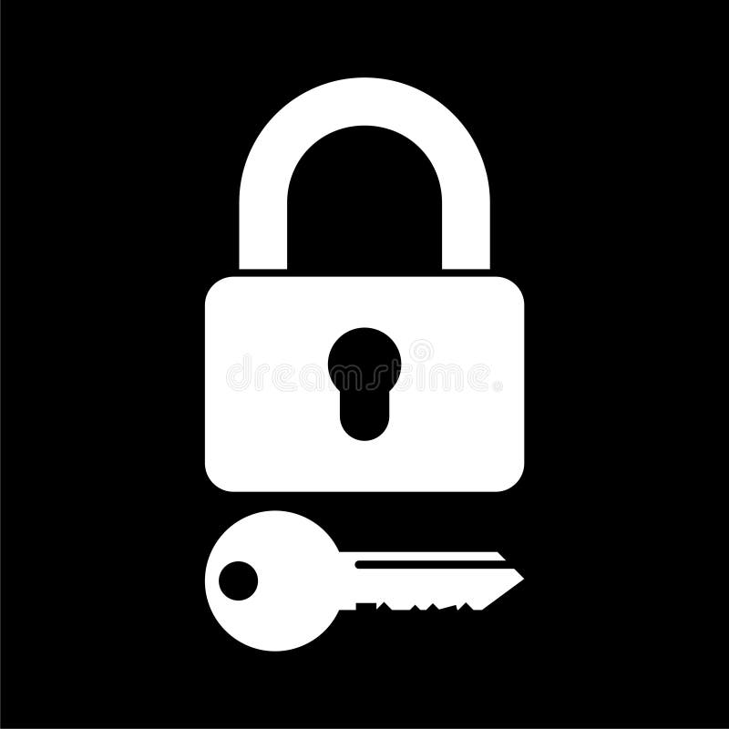 Login icon, Secure access button on dark background stock illustration