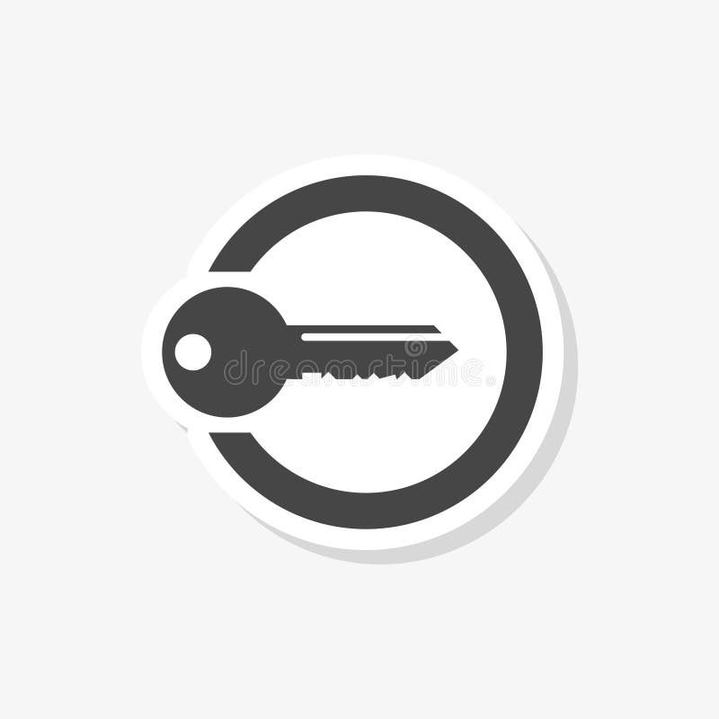 Login sticker, Secure access button, simple vector icon stock illustration