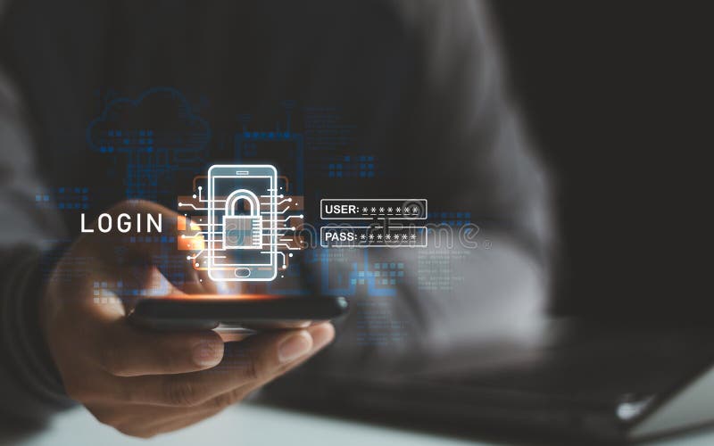 Login user account access app to sign in securely or receive verification codes by email or text message. stock photo