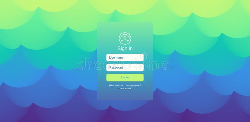 Login User Interface. Modern Screen Design for Mobile App and Web Design.  Gradient Background. Website Element Stock Illustration - Illustration of  background, connection: 150379734