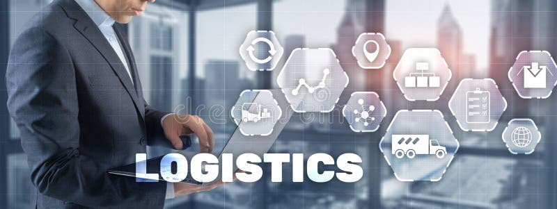 Logistic network distribution concept 2021. Smart technology royalty free stock images