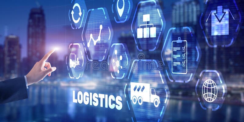 Logistic network distribution concept 2021. Smart technology stock photo