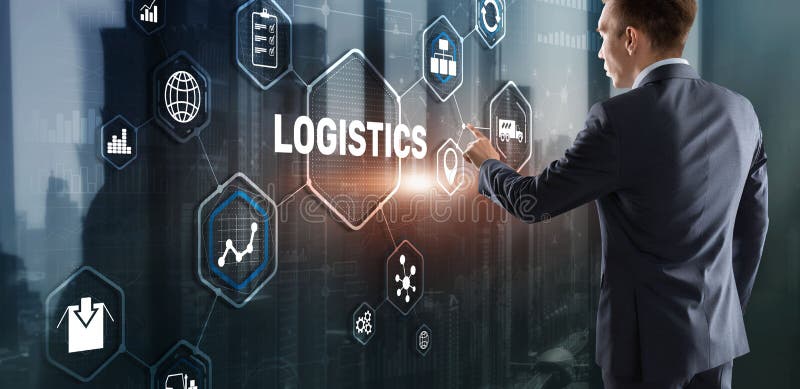 Logistic network distribution and transport concept. Goods delivery royalty free stock image