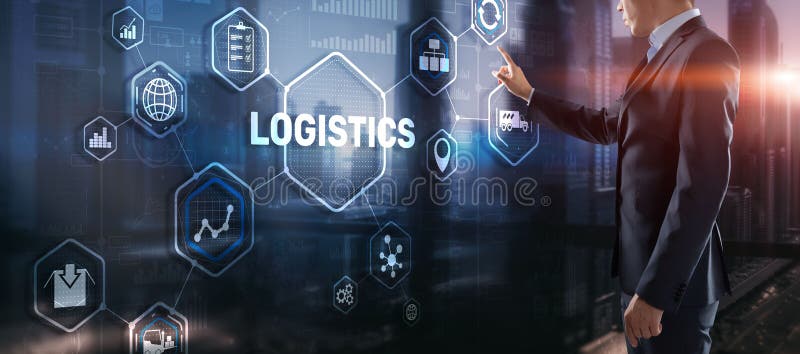 Logistic network distribution and transport concept. Goods delivery royalty free stock images