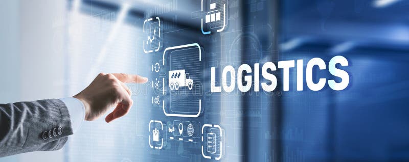 Logistic network distribution and transport concept. Goods delivery stock image