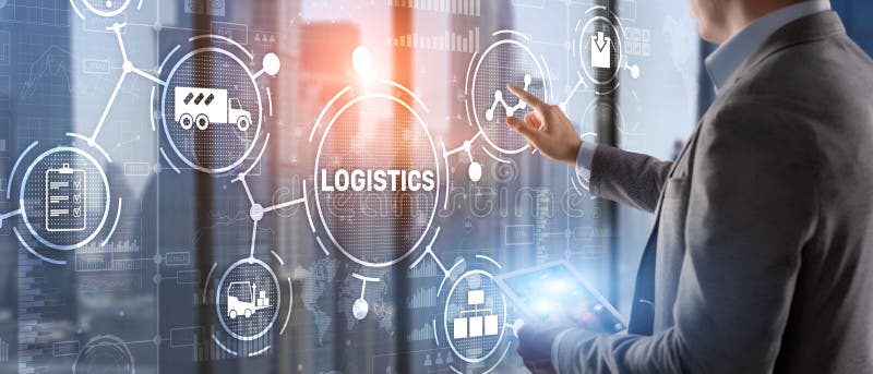 Logistic network distribution and transport concept. Goods delivery royalty free stock image