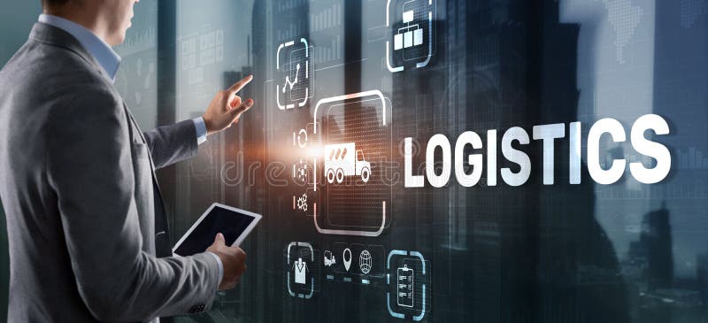 Logistic network distribution and transport concept. Goods delivery stock illustration