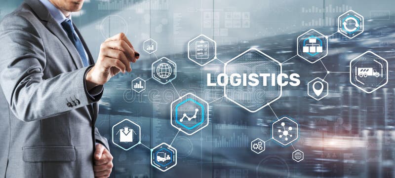 Logistic network distribution and transport concept. Goods delivery royalty free stock photos