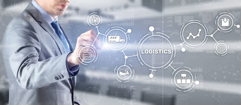 Logistic network distribution and transport concept. Goods delivery stock images