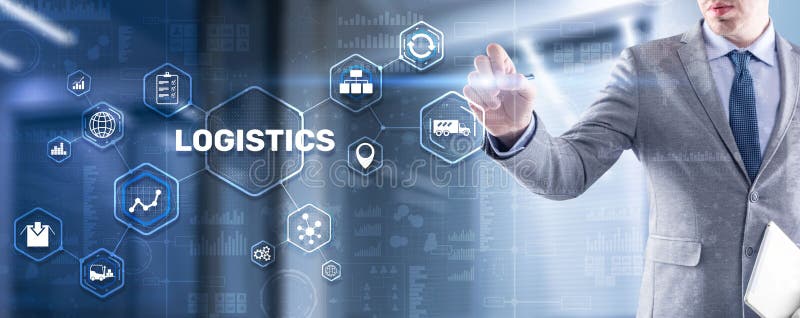 Logistic network distribution and transport concept. Goods delivery royalty free stock image