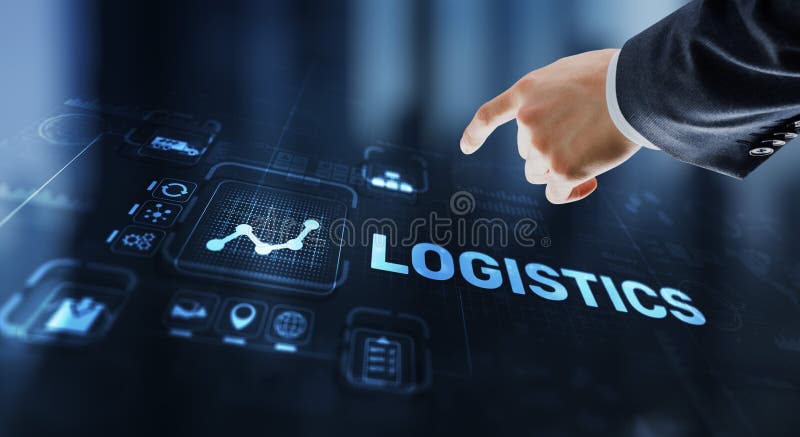 Logistic network distribution and transport concept. Goods delivery stock photo