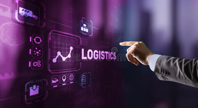 Logistic network distribution and transport concept. Goods delivery stock image