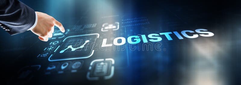 Logistic network distribution and transport concept. Goods delivery stock photos