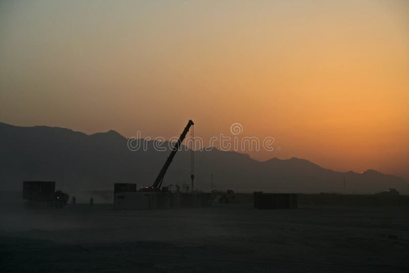 Logistica dell'Afghanistan come tramonto immagine stock libera da diritti Logistica dell'Afghanistan come tramonto immagine stock libera da diritti