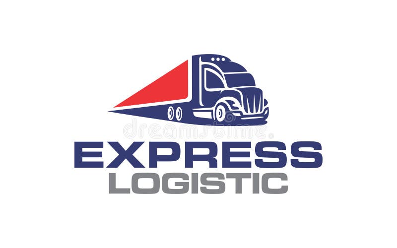 Logistica nell'illustrazione e logo dell'azienda di consegna precisa