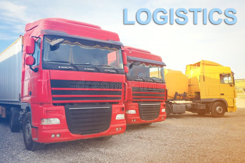 Logistics. Trucks on Country Road Stock Photo Image of business