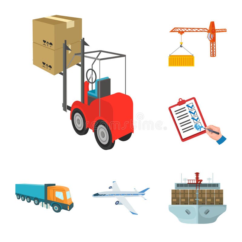 Transport aircraft, delivery on time, computer accounting, control and  accounting of goods. Logistics and delivery set collection icons in  cartoon,fla Stock Vector Image & Art - Alamy