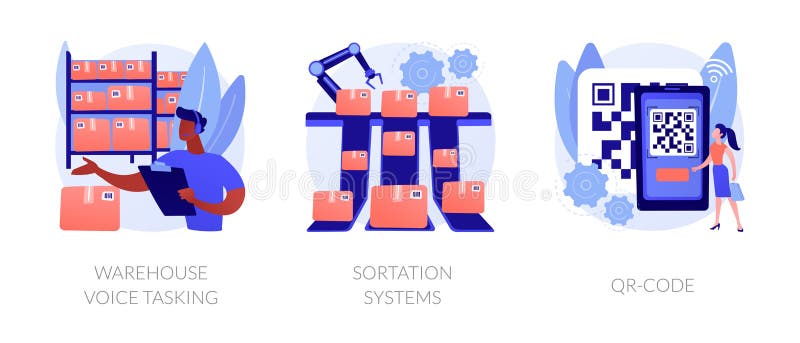 Logistics order processing abstract concept vector illustrations.