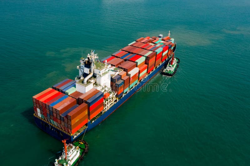 Logistics and Transportation of International Container Cargo Ship in