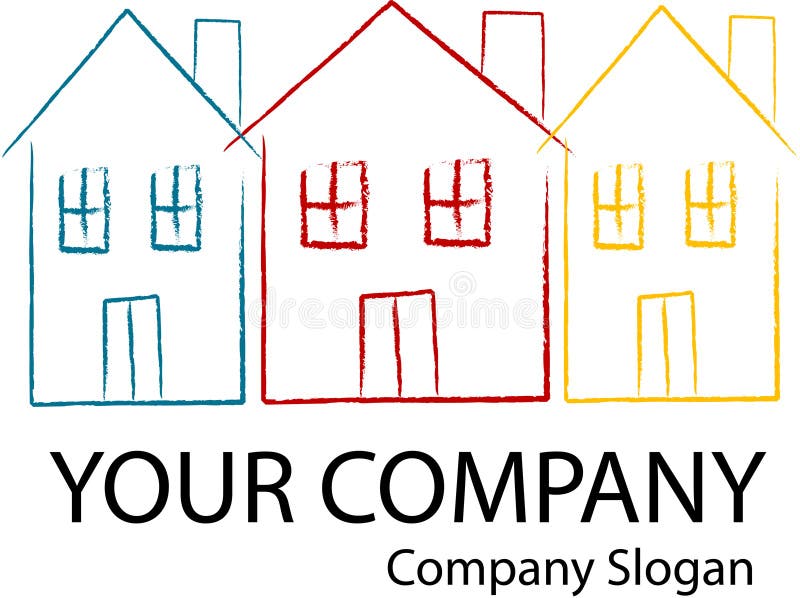 Logo icon home color company slogan. Slogan icon vectors