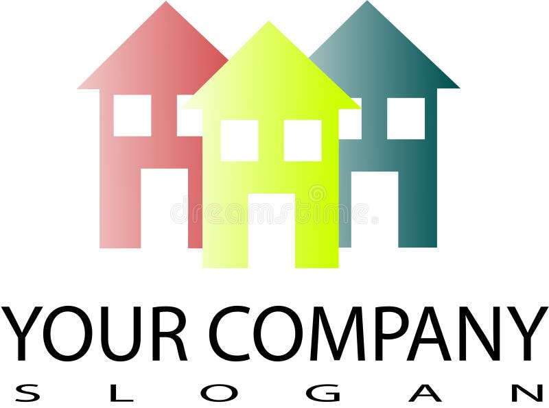 Logo icon company slogan home. Slogan icon illustrations