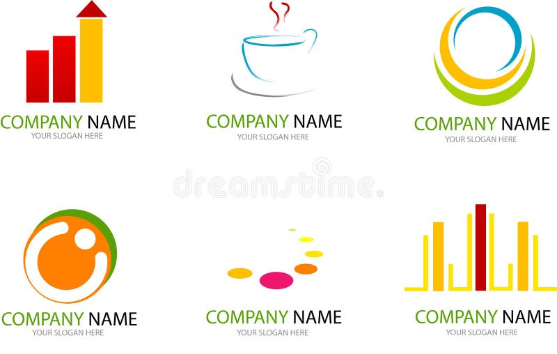 Brand business color company design grey icon logo. Slogan icon illustrations