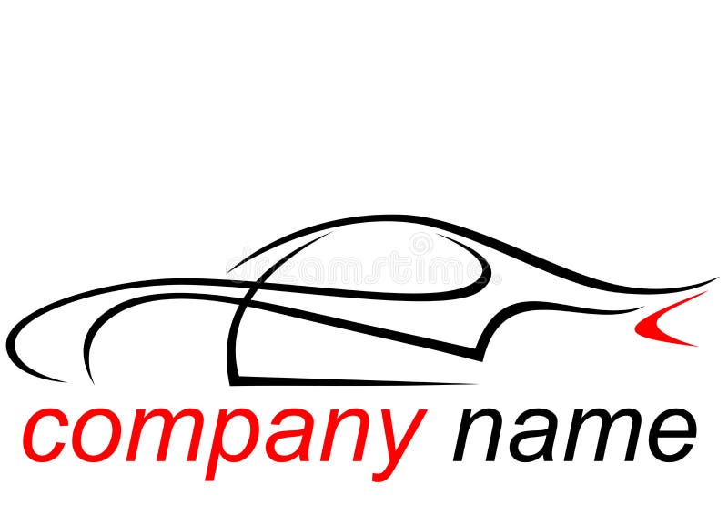 Nero e rosso logo di una aerodinamica delle auto sportive.