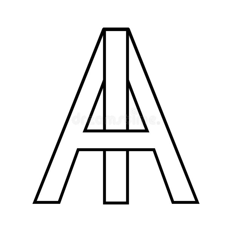 A I Letter Logo Design. Creative AI Letters Icon Stock Vector