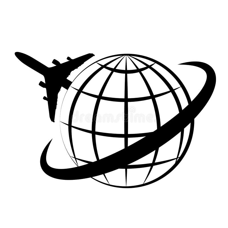 Logo of air transport of the planet royalty free illustration Logo of air transport of the planet royalty free illustration