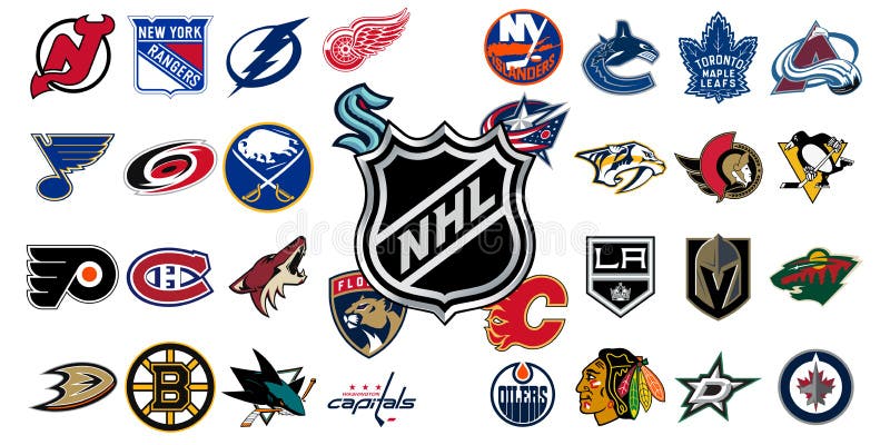 Logo of All National Hockey League Teams. Nhl Team Editorial Stock ...