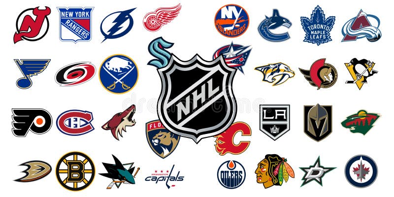 Logo of All National Hockey League Teams. Nhl Team Editorial Stock