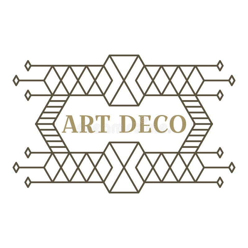 Logo art deco. projekt vintage label. znaczki retro. ilustracji