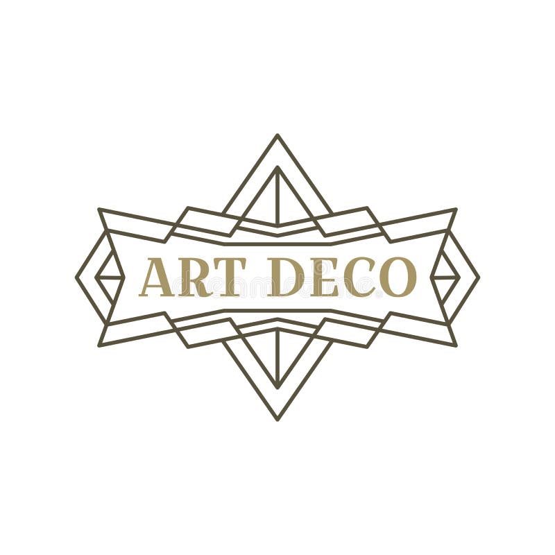 Logo art deco. projekt vintage label. znaczki retro. ilustracja wektor