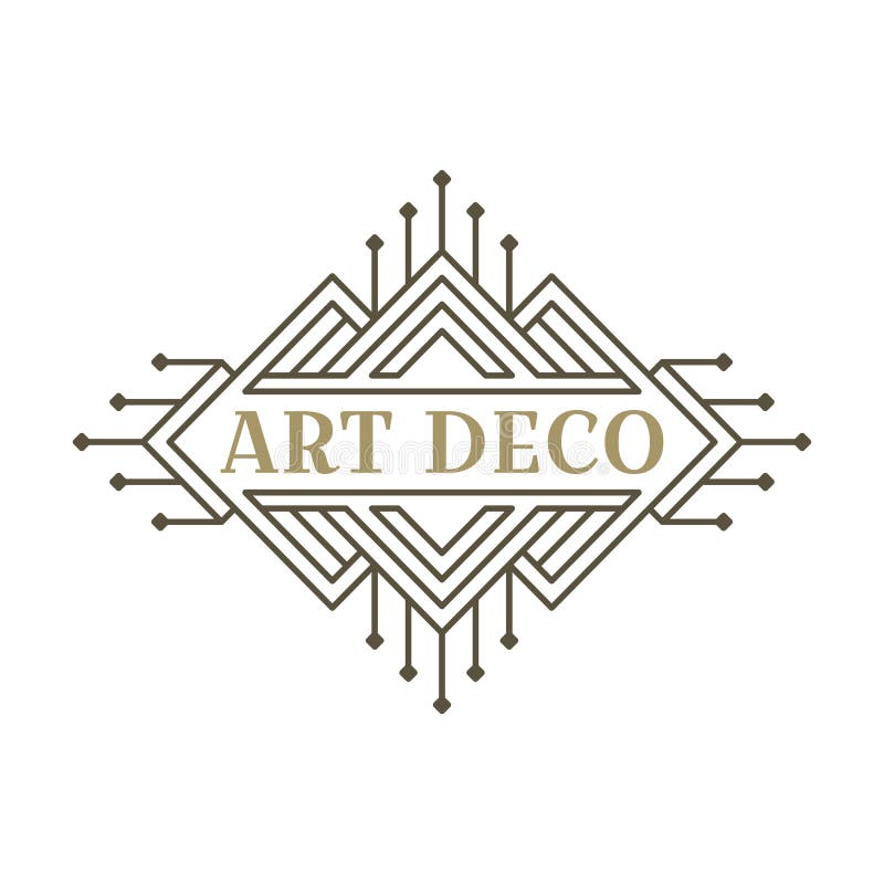 Logo art deco. projekt vintage label. znaczki retro. ilustracji