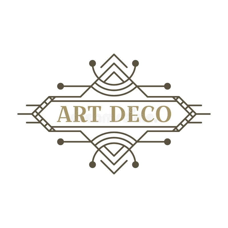 Logo art deco. projekt vintage label. znaczki retro. ilustracja wektor