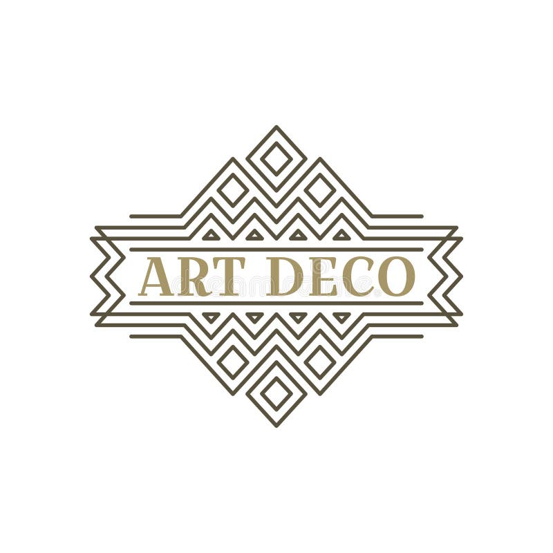Logo art deco. projekt vintage label. znaczki retro. ilustracja wektor