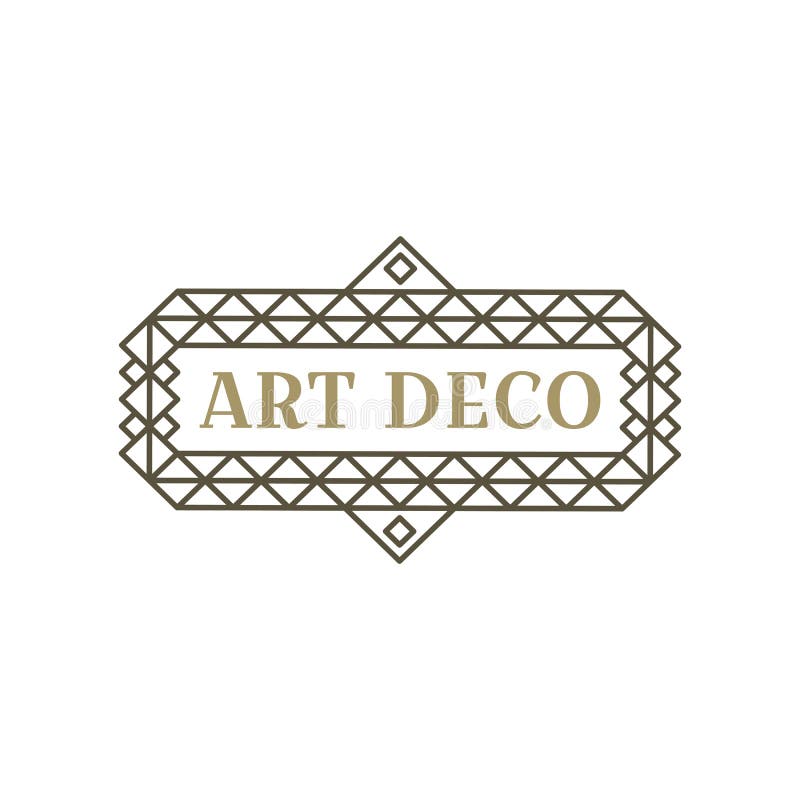 Logo art deco. projekt vintage label. znaczki retro. ilustracja wektor