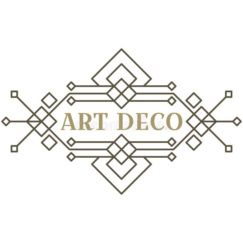 Logo art deco. projekt vintage label. znaczki retro. ilustracja wektor