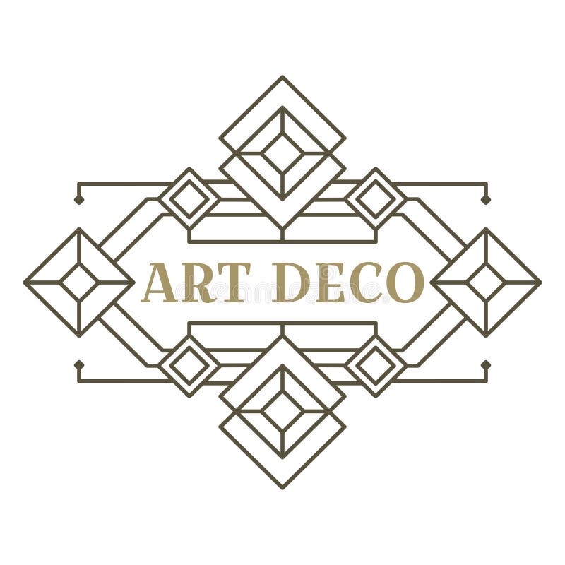 Logo art deco. projekt vintage label. znaczki retro. royalty ilustracja