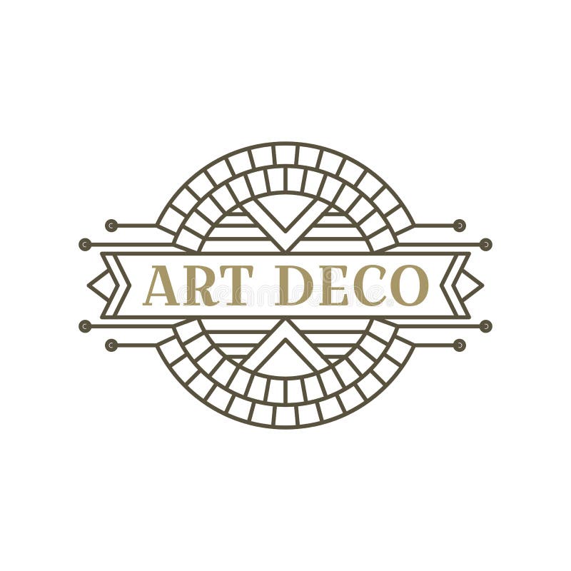 Logo art deco. projekt vintage label. znaczki retro. ilustracji