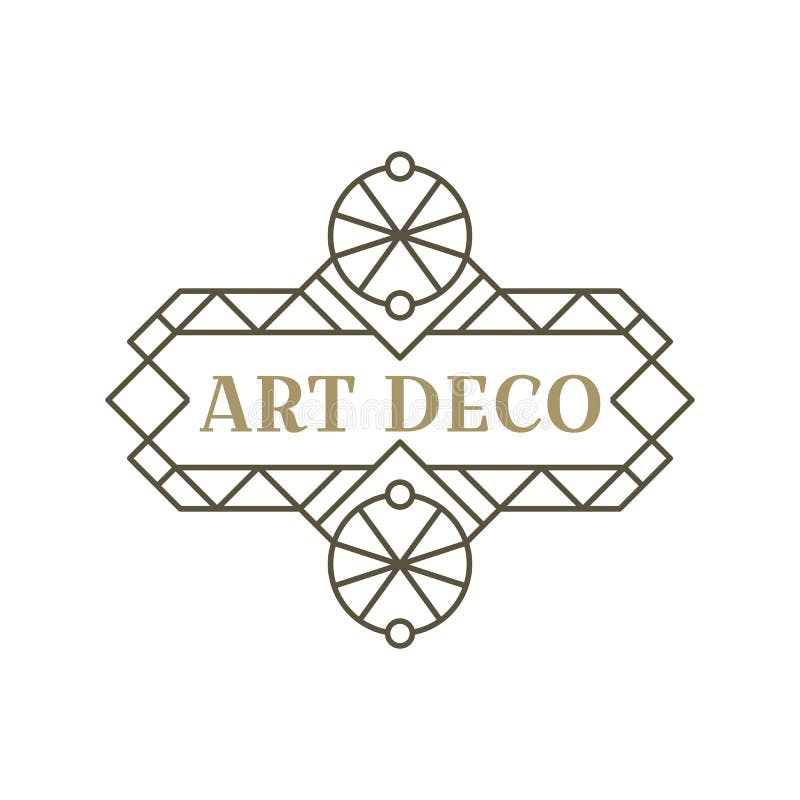 Logo art deco. projekt vintage label. znaczki retro. ilustracji