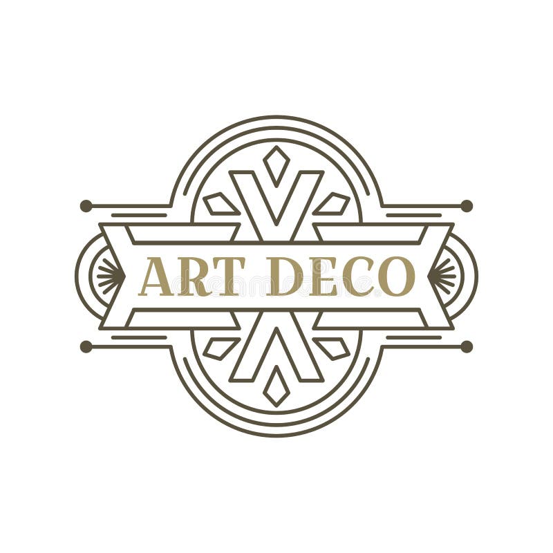 Logo art deco. projekt vintage label. znaczki retro. ilustracja wektor