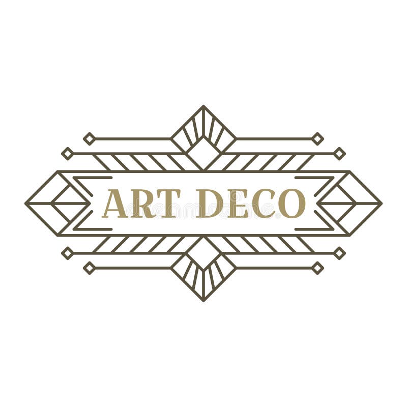 Logo art deco. projekt vintage label. znaczki retro. royalty ilustracja