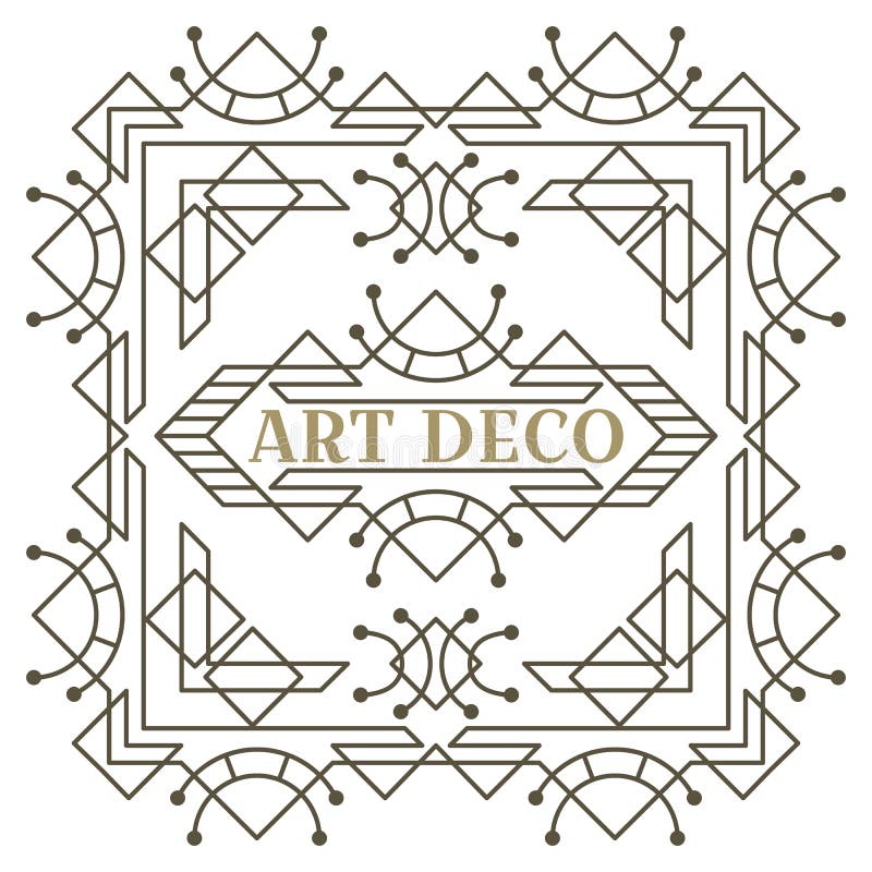 Logo art deco. projekt vintage label. znaczki retro. ilustracja wektor