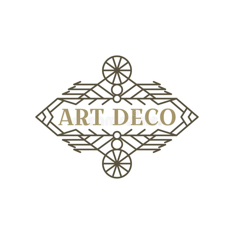 Logo art deco. projekt vintage label. znaczki retro. ilustracja wektor