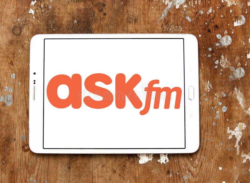 Logo of ASKfm on samsung tablet. Ask. fm ASKfm is a global social networking site where users create profiles and can send each other questions. Networking profiles stock images, royalty-free photos and pictures