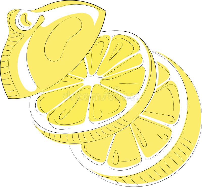 Logo av citronen i form av hjärta Stiliserad skiva av citronen för logo Bild av den nya citruns vektor illustrationer